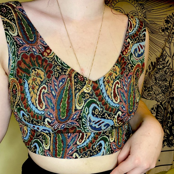 unique paisley embroidered top - Picture 1 of 3